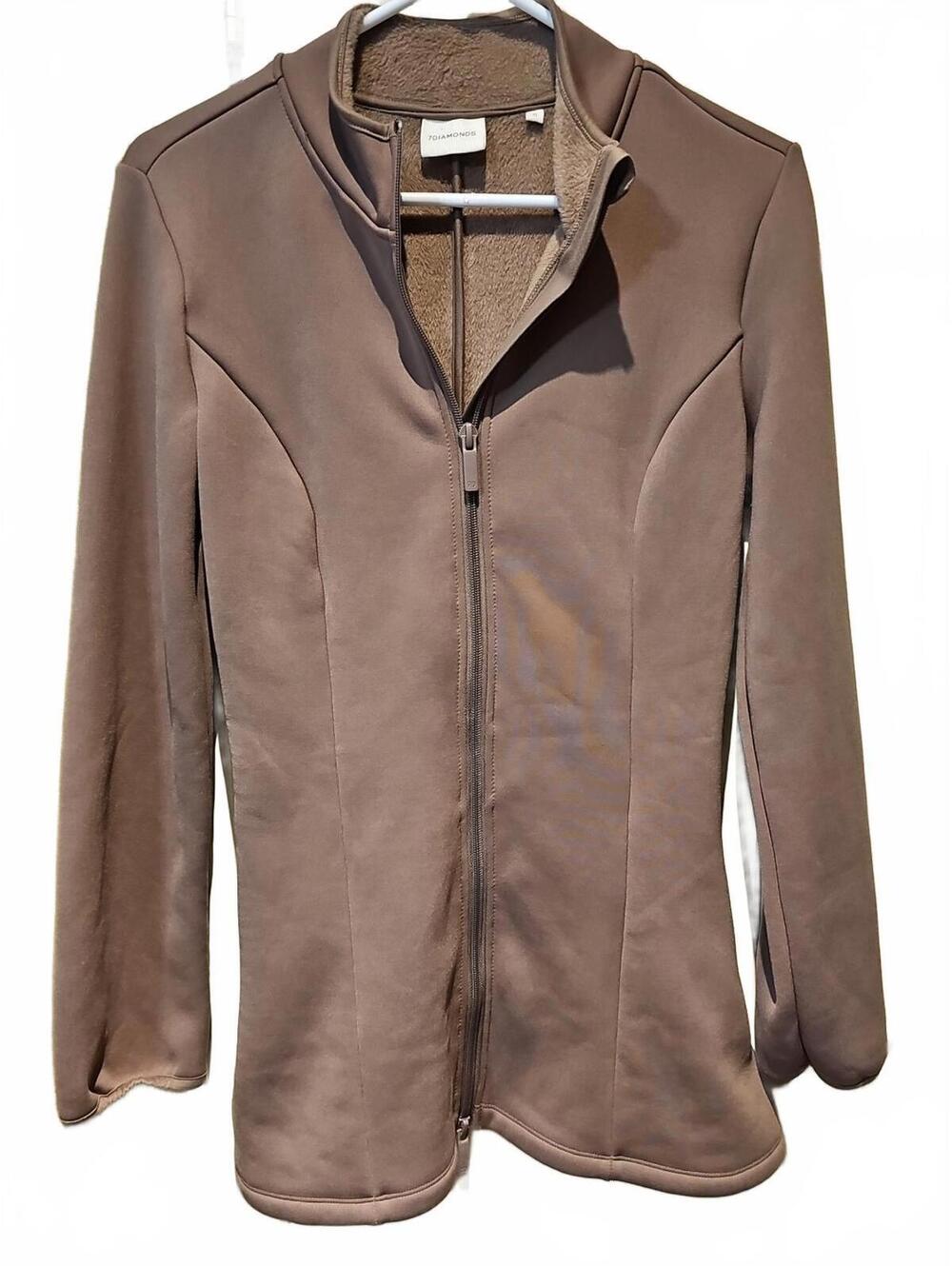 7Diamonds Women’s Julien Fleece Lined Full Zip Jacket in Mink  Sz Small